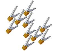 AB Tools 6In Metal Market Stall Clips Grips Holder Clasp & Protective Leather Cover 10Pk