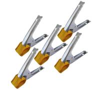 AB Tools 6In Metal Market Stall Clips Grips Holder Clasp With Protective Leather Cover 5Pk