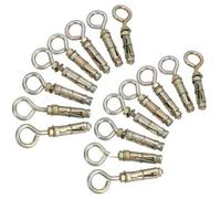 AB Tools 6mm Close Hook Anchor Eye Bolt Rawl Expansion Bolts Shield Wall 16 Pack