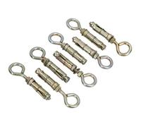 AB Tools 6mm Close Hook Anchor Eye Bolt Rawl Expansion Bolts Shield Wall 8 Pack