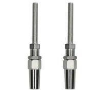 AB Tools 6mm Wire Cable Rope Rigging Stud Terminal Swageless Diy Fitting Stainless 2 Pk