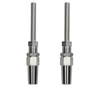 AB Tools 6mm Wire Cable Rope Rigging Stud Terminal Swageless DIY Fitting Stainless 2 PK