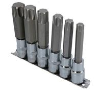 AB Tools 6Pc 1/2" Drive T55-T100 Star Torx Socket Bit Set Ratchet Torque 100mm Long