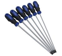 AB Tools 6Pc Extra Long Tamper Proof Torx Star Screwdriver Set T10 - T30 250mm Blade