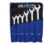 AB Tools 6Pc Jumbo Metric Combination Spanner ( Open And Ring ) 33mm - 50mm At124