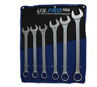 AB Tools 6pc Jumbo Metric Combination Spanner (Open and Ring) 33mm - 50mm Bergen AT124