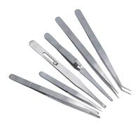 AB Tools 6Pc Long Tweezer Set Self Locking Craft / Hobby Model Making Stamp