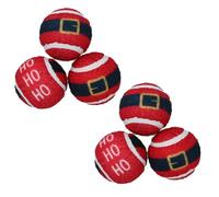 AB Tools 6PK Dog Red Festive Themed Tennis Balls Ball Mad Xmas Gift