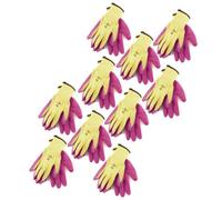 AB Tools 7" Builders Protective Gardening Diy Latex Rubber Coated Work Gloves Pink X 10