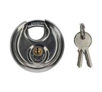 AB Tools 70mm Disc Padlock Security Shed Gate Lock Round Circle Steel Brass Lock