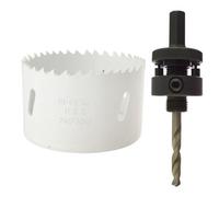 AB Tools 70mm Hss Hole Saw Holesaw Bi-Metal Blade Cutter Drill And Drill Adaptor Arbor