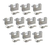 AB Tools 70mm Shutter Padlock / Lock / 3 Keys Security Solid Shed Garage Storage X 10