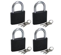 AB Tools 75mm Iron Padlock With Hardened Shackle Padlocks Shed Gate Lock X 4