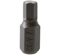 AB Tools 7mm Hex Allen Key Bit 30mm Length 10mm Shank Chrome Vanadium Hardened Tip