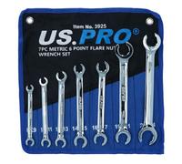 AB Tools 7Pc Metric mm Flare Nut Brake Pipe Gas Fuel Spanner Wrench Set 8mm - 24mm