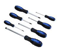 AB Tools 7Pc Screwdrivers Set Flat Headed + Phillips With Cushioned Grip Magnetic Tips