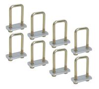 AB Tools 8 Pack M10 40mm X 88mm U-Bolt N-Bolt With Plates & Nuts High Tensile