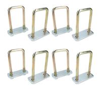 AB Tools 8 Pack M10 50mm X 100mm U-Bolt N-Bolt With Plates & Nuts High Tensile