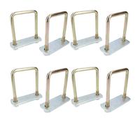 AB Tools 8 Pack M10 70mm X 100mm U-Bolt N-Bolt With Plates & Nuts High Tensile