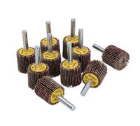 AB Tools 80 Grit 25mm Flap Wheel Disc Abrasive Sanding Pads For Drills 6mm Shank 10Pc