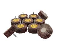 AB Tools 80 Grit 80mm Flap Wheel Disc Abrasive Sanding Pads For Drills 6mm Shank 10Pc