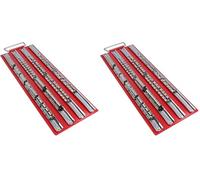 AB Tools 80pc Socket Storage Holder Tray Rack Rail for 1/4" 3/8” or 1/2" Drive Sockets (Pack of 2)
