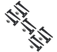 AB Tools 8In / 204mm Heavy Duty T Tee Hinges For Shed + Garden Gates Black Finish 10Pc