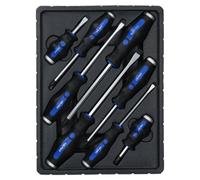 AB Tools 8Pc Go Through Screwdriver Set Flat Bladed Headed Phillips Screws