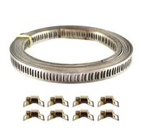 AB Tools 8Pc Stainless Steel Hose Clip Clamps Jubilee Type Pipe Any Size 3M Long
