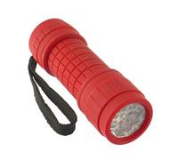 AB Tools 9 Led Red Torch Light Mini Flashlight Camping Hiking Rubber Case Gar69
