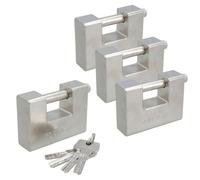 AB Tools 95mm Heavy Duty Padlock Lock For Steel Shutters Warehouse Containers 5 Keys 4Pk