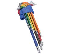 AB Tools 9Pc Extra-Long Star Torx Tamper Torx Keys Multicoloured With Holder T10-T50