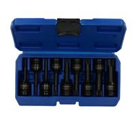 AB Tools 9Pc Impacted Male Deep Spline Triple Square Socket Set 1/2" Drive M5 - M18