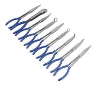AB Tools 9Pc Long Reach Assorted Plier Set Hose Long Nose Flat Cutting Pliers 11 Inch Long