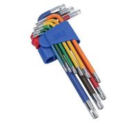 AB Tools 9Pc Long Star Torx Tamper Proof Torx Keys Multicoloured With Holder T10-T50