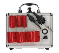 AB Tools 9Pc Plumbers Hss Bimetal Holesaws Cutting Circle Hole Cutter Arbor Drill In Case