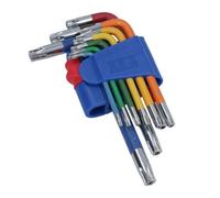 AB Tools 9Pc Short Star Torx Tamper Proof Torx Keys Multicoloured With Holder T10-T50