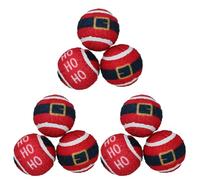 AB Tools 9PK Dog Red Festive Themed Tennis Balls Ball Mad Xmas Gift