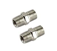 AB Tools Air Line Hose Compressor Fittings / Connector 1/4" Bsp Male To Male 2 Pack