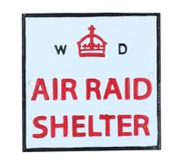 AB Tools Air Raid Shelter Cast Iron Sign Plaque Door Wall House Fence Gate Garden Yard