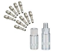AB Tools Airline Air Line Quick Release Compressor Fittings With 1/4 Bsp Attachments 12Pc