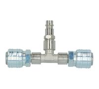 AB Tools Airline T Piece 3 Way Quick Release Euro Fittings For Compressor Air Hose