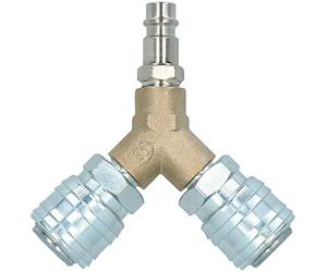 AB Tools Airline Y Piece 3 Way Euro Quick Release Fittings for Compressor Air Hose