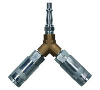 AB Tools Airline Y Piece 3 Way Quick Release Fittings For Compressor Air Hose 1/4 Bsp