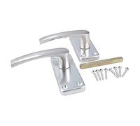 AB Tools Aluminium Door Handle Straight Lever Internal Latch Spring Loaded with Fixings
