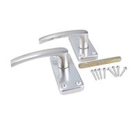 AB Tools Aluminium Door Handle Straight Lever Internal Latch Spring Loaded With Fixings