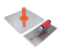 AB Tools Aluminium Plasterers Plastering Hawk Board + 8mm Square Notched Float Trowel