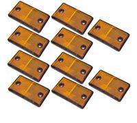AB Tools Amber Rectangular Side Reflector Pack Of 10 Trailer Fence Gate Post Tr068