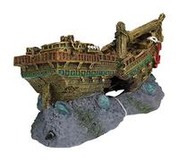 AB Tools Aquatic Aquarium Shipwreck bubbler Fish Tank Ornament 26x12x13cm