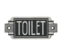 AB Tools Art Deco Toilet Sign Cast Iron Sign Plaque Door Wall Cafe Shop Pub Hotel Bar Loo